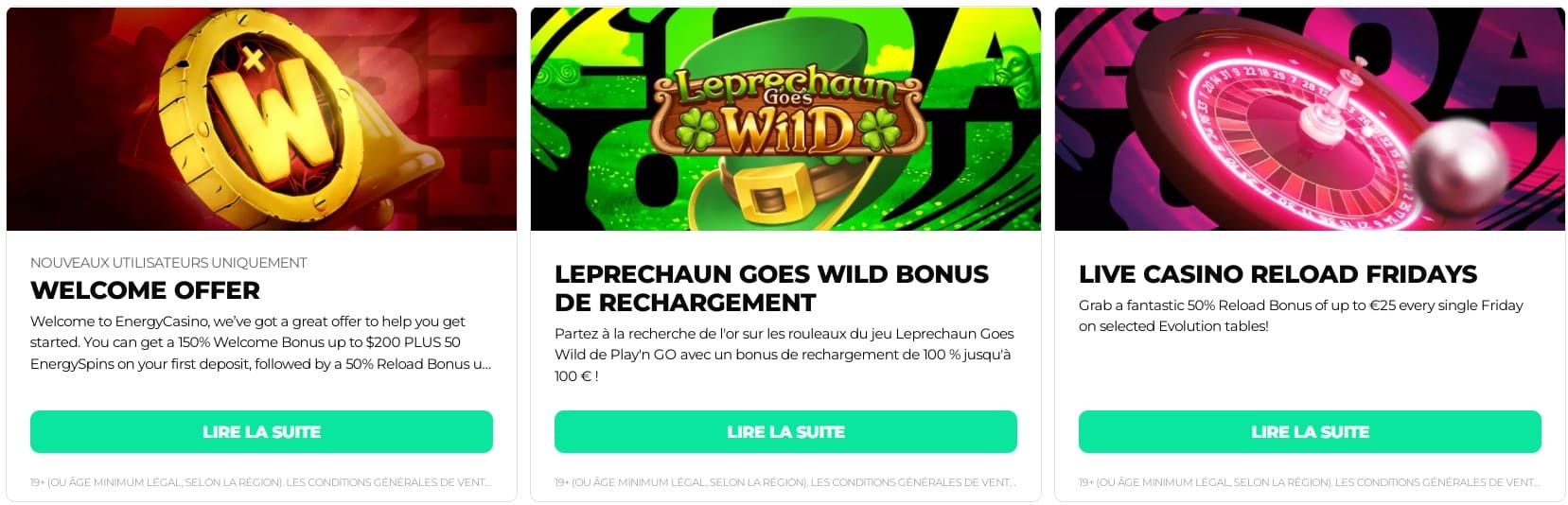 Energy Bonuses